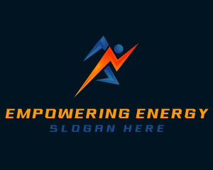 Sprinting Lightning Man logo design