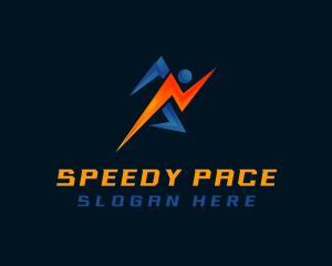 Sprinting Lightning Man logo