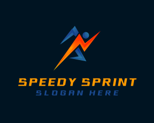 Sprinting Lightning Man logo