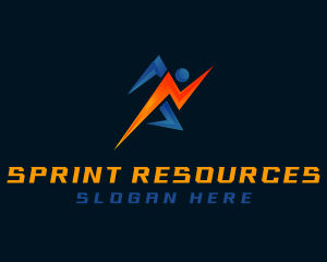 Sprinting Lightning Man logo