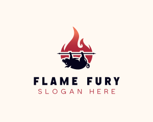 Flame Roasted Pork logo design