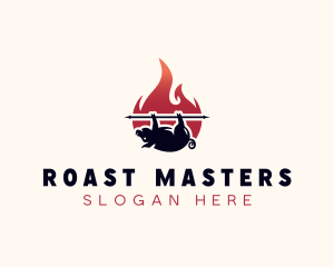 Flame Roasted Pork logo design