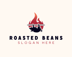 Flame Roasted Pork logo design