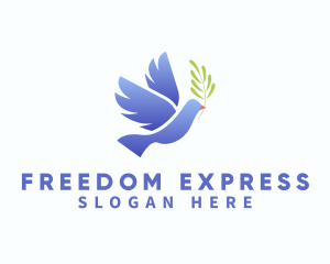 Flying  Freedom Dove Bird logo design