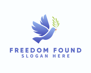 Flying  Freedom Dove Bird logo design