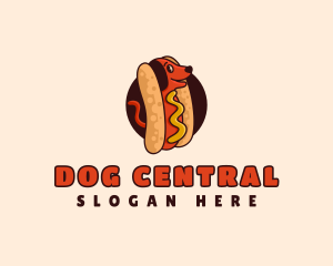 Hotdog Sandwich Dog logo design