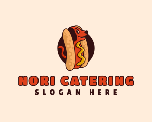 Hotdog Sandwich Dog logo design