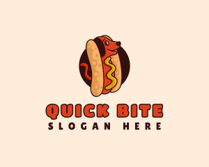 Hotdog Sandwich Dog logo design