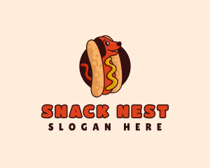 Hotdog Sandwich Dog logo design