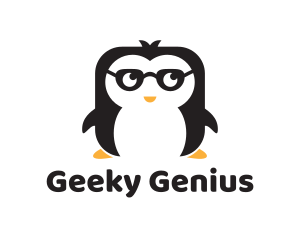 Nerd Geek Penguin logo design