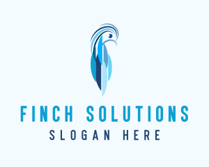 Blue Macaw Bird logo design