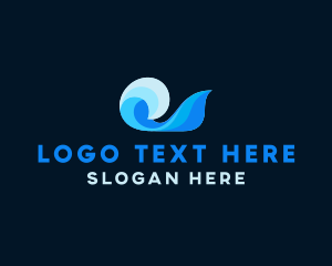 Blue Abstract Ocean Wave logo