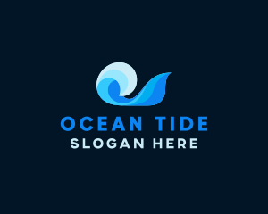 Blue Abstract Ocean Wave logo design