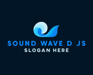 Blue Abstract Ocean Wave logo design