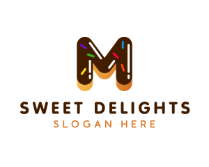 Donut Bakery Letter M logo