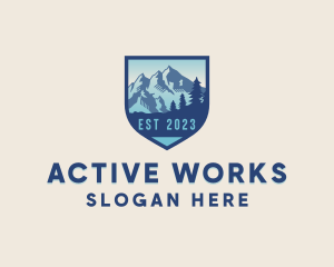 Mountain Hiking Adventure logo design