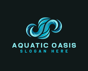 Ocean Water Wave logo design