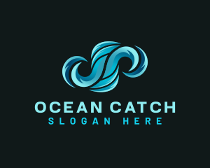 Ocean Water Wave logo design