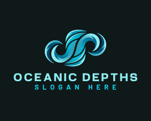 Ocean Water Wave logo design