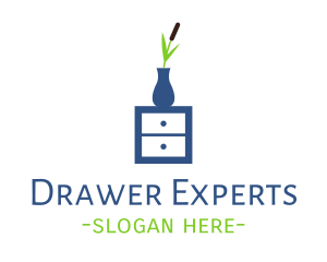 Cattail Vase Drawer logo design