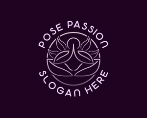 Yoga Leaf Meditation logo design