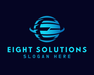 Blue Planet Letter E logo design