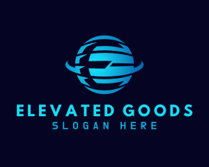 Blue Planet Letter E logo design