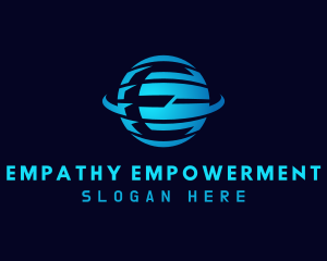 Blue Planet Letter E logo design