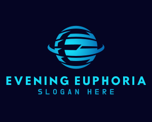 Blue Planet Letter E logo design