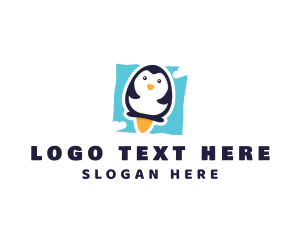 Cute Penguin Rocket logo