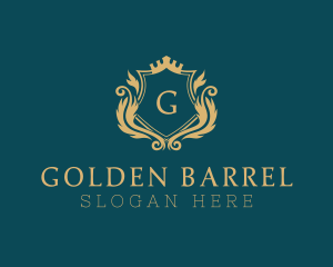 Golden Crown Shield  logo design