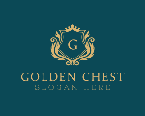 Golden Crown Shield  logo design