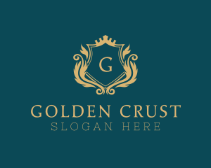 Golden Crown Shield  logo design