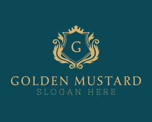 Golden Crown Shield  logo design