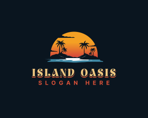 Sunset Island Beach logo design