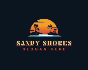 Sunset Island Beach logo design