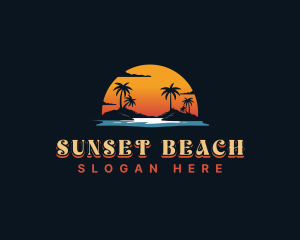 Sunset Island Beach logo design