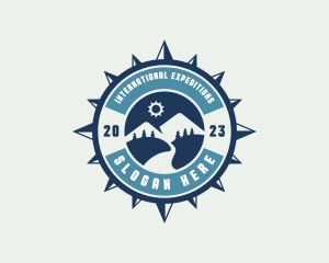 Mountain Hiking Compass logo design