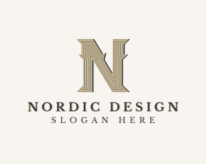 Decorative Boutique Brand Letter N logo design