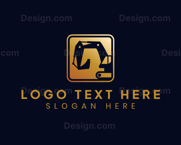 Industrial Excavator Construction Logo