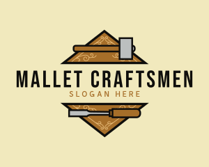 Carpentry Mallet Chisel Tool  logo