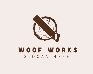 Wood Lumber Saw logo design