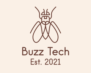 Brown Outline Bug  logo