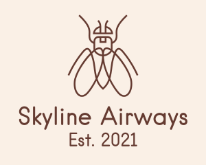 Brown Outline Bug  logo