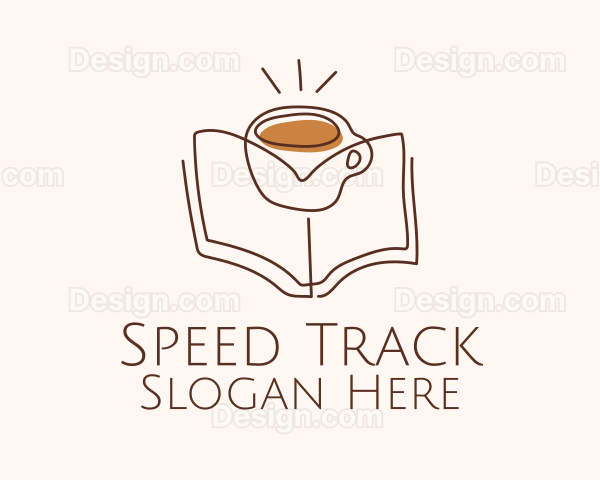 Coffee Library Book Logo