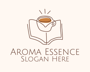 Coffee Library Book logo design