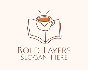 Coffee Library Book logo design