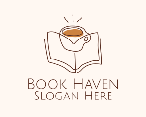 Coffee Library Book logo design