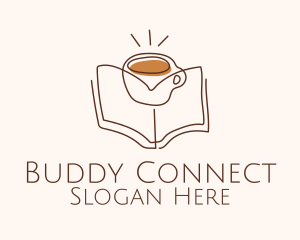 Coffee Library Book logo design