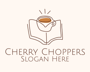 Coffee Library Book logo design